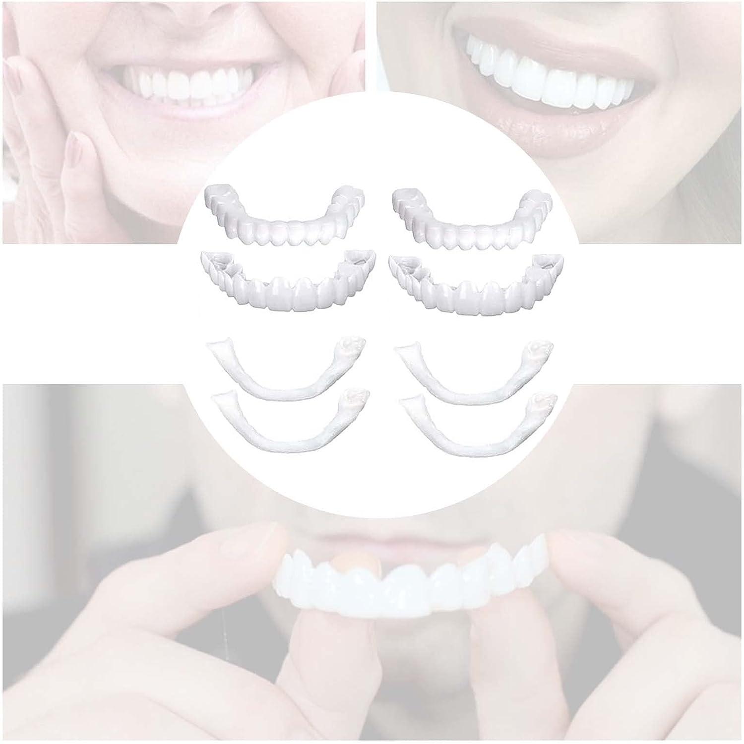 upper And Lower Fake Perfect Smile Dental Denture Paste Teeth Silicone Mold  Whitening