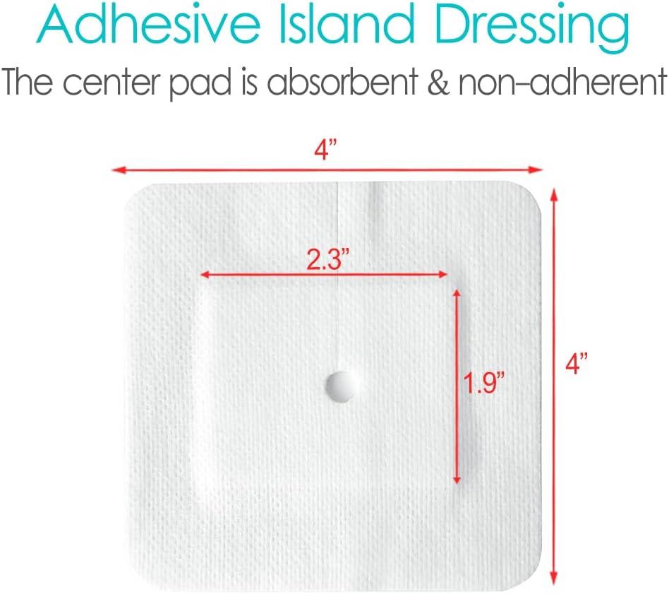 Split Drain Adhesive Bandage for Feeding Tube and PD Catheter 4x4