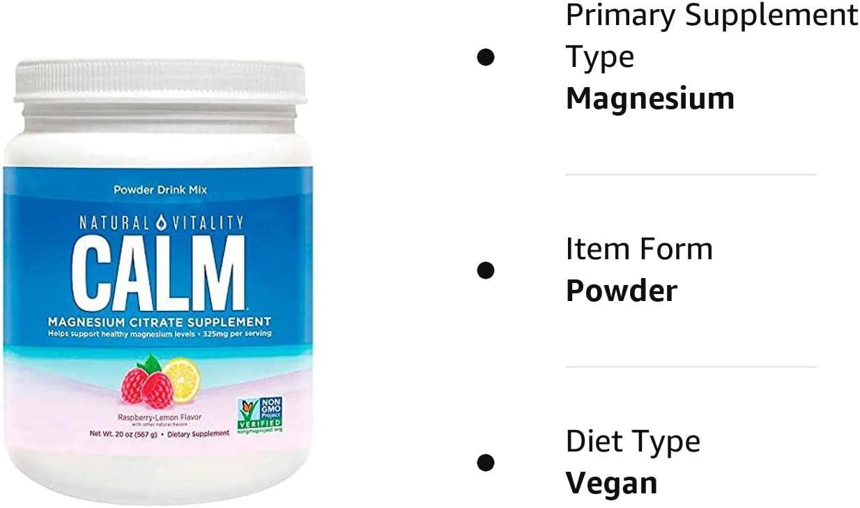 Natural Vitality Calm Magnesium Citrate Powder 20 Ounces