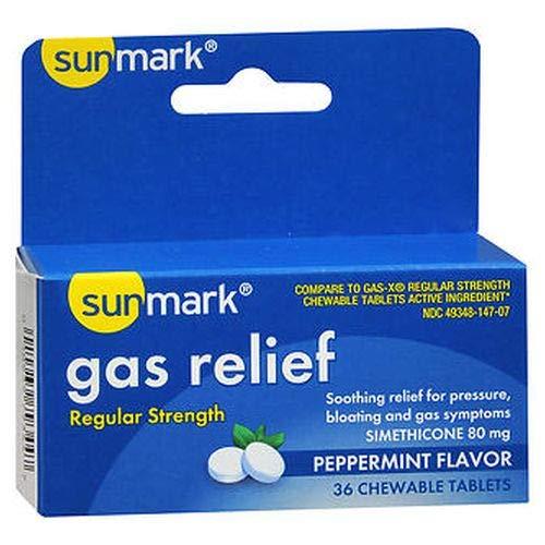 Sunmark Gas Relief Chewable Tablets Regular Strength Peppermint Flavor