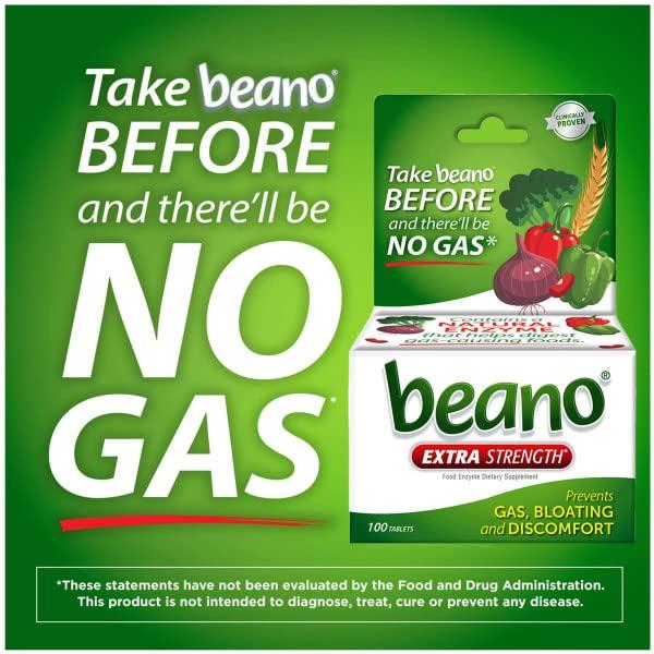 Beano Extra Strength Tablets Prevents Gas Bloating and