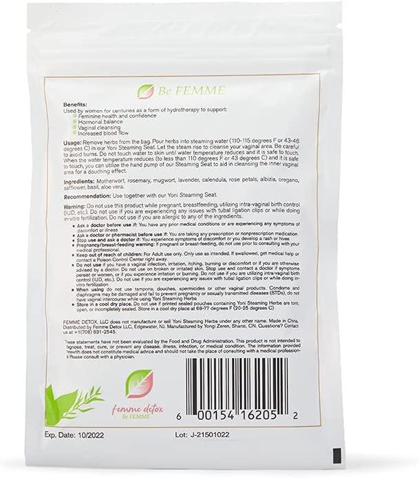 Femme Detox Yoni Steam Herbs for Cleansing Yoni Herb Kit for Feminine
