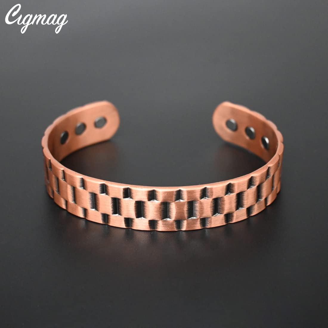 Cigmag Kupferarmband Mit Magneten - Verstellbar 20,5cm 99% Reines Kupfer