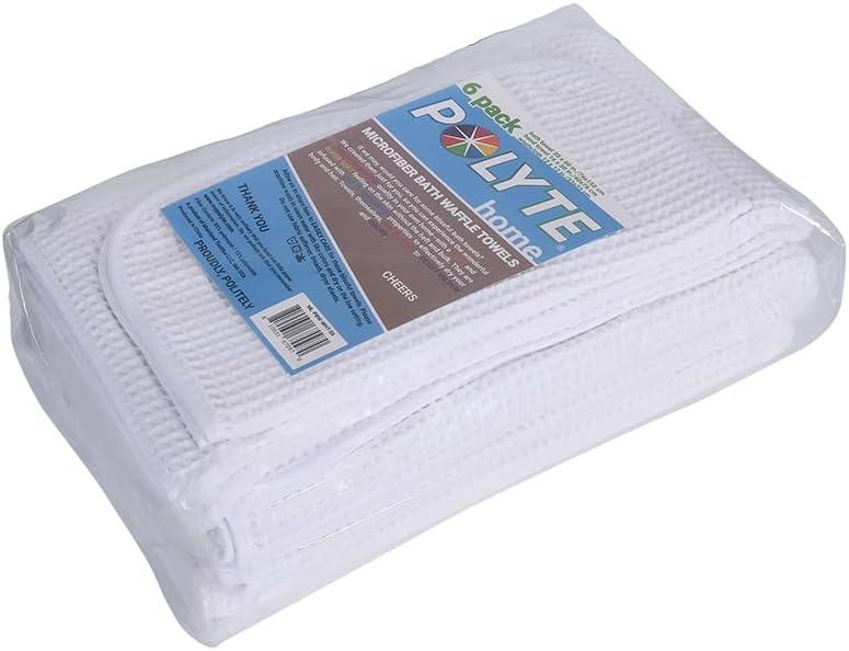 POLYTE Oversize 60 x 30 in. Quick Dry Lint Free Microfiber Bath Towel Set 6 Piece (Gray)
