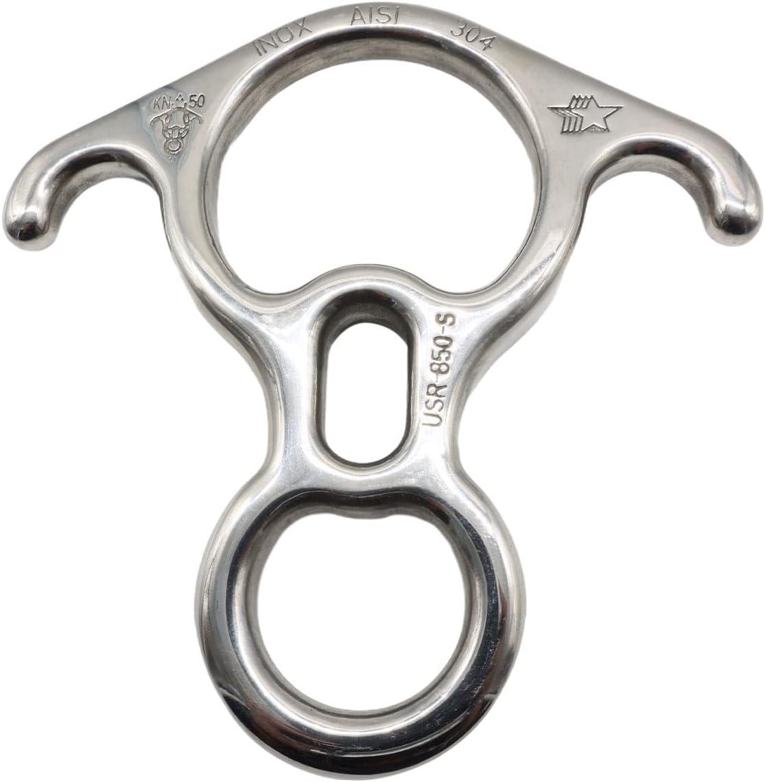 ProClimb 50 kN Stainless Steel Rescue Figure 8 Descender with Bent-Ears ...