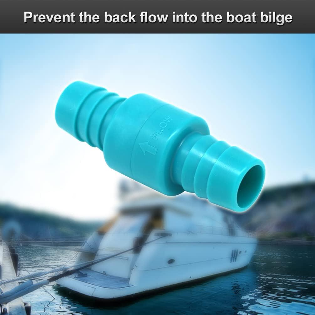 3/4 Inch Check Valves For Marine Bilge Pumps - 2 Pack, One Way Non-Return Hose Valves