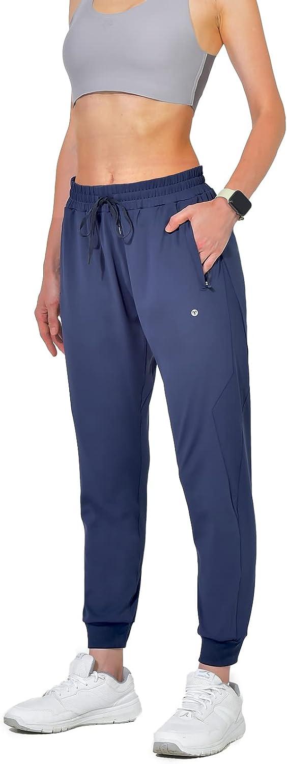 MYTREKALLY Women's Golf Pants Workout Gym Pants Joggers Athletic Tapered Track  Pants for Training, Running, Yoga Navy Large