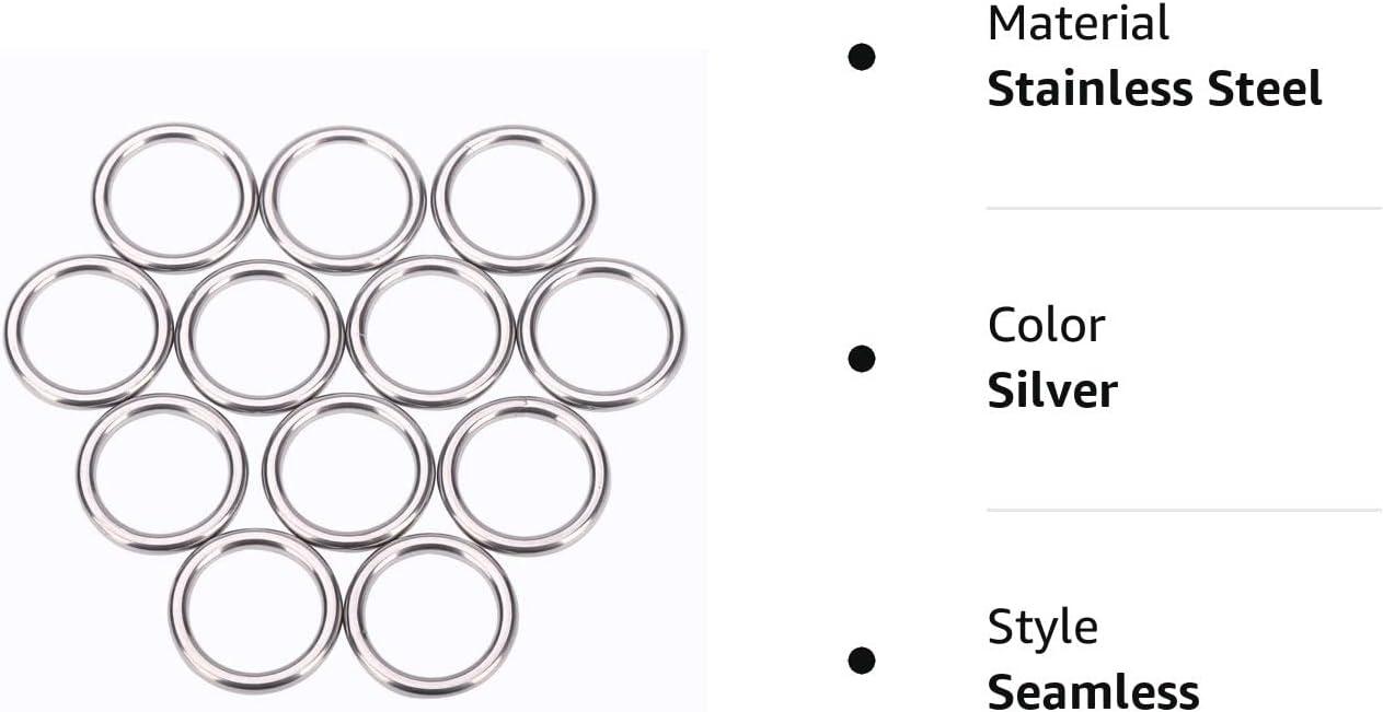 12 Pcs Metal O Rings 1 Inch Heavy Duty 304 Stainless Steel Welded O Ring  Multi-Purpose O-Ring for Macrame, DIY Crafts, Hardware, Bags, Camping Belt,  Dog Leashes, Keychain, Purse. 4mm*25mm ID 12Pcs