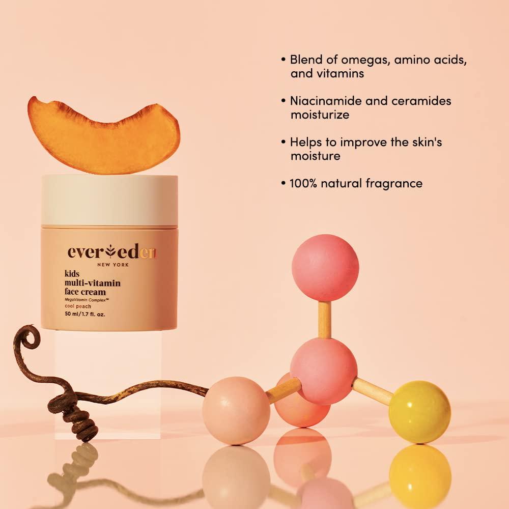 Evereden Kids Face Cream: Cool Peach, 1.7 oz.  Plant Based and Natural 