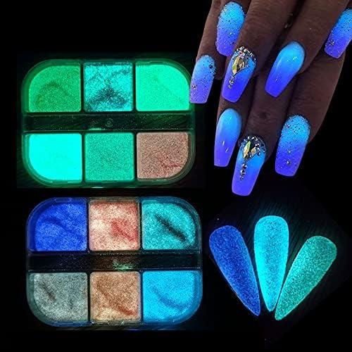 6 Colors Candy Nail Glitter Sparkly Sugar Dust Powder Pigment for Manicure  DIY Nail Art Decorations