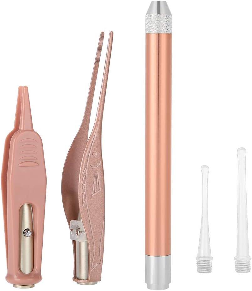 Ear Tweezers 3 in 1 LED Ear Digger Ear Picker with Light Ear Wax Removal Earpick Ear Spoon Ear