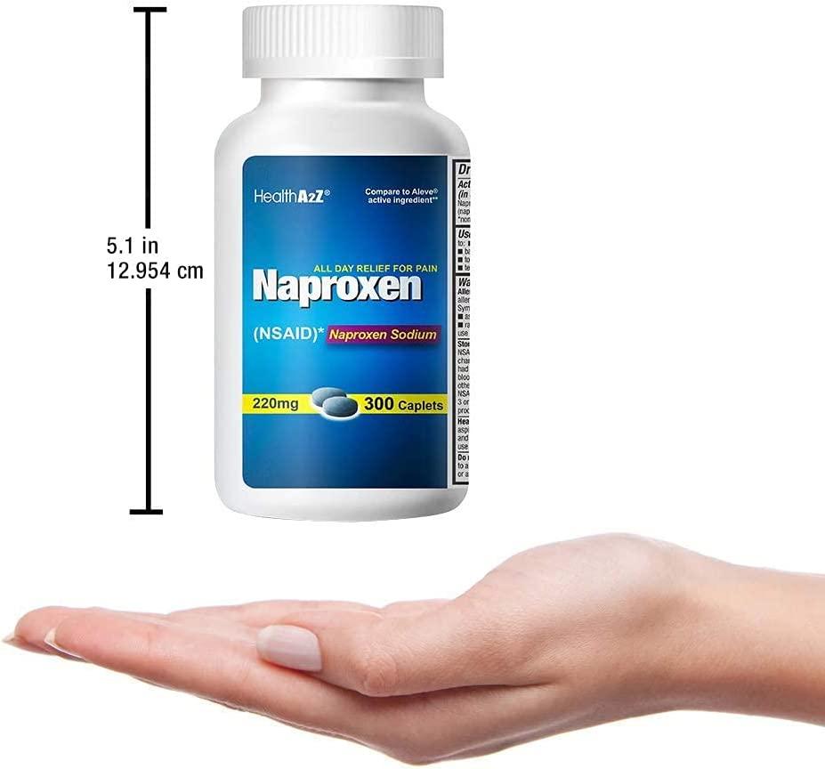 HealthA2Z Naproxen Sodium 220mg (NSAID) 300 Count Fast Pain Relief
