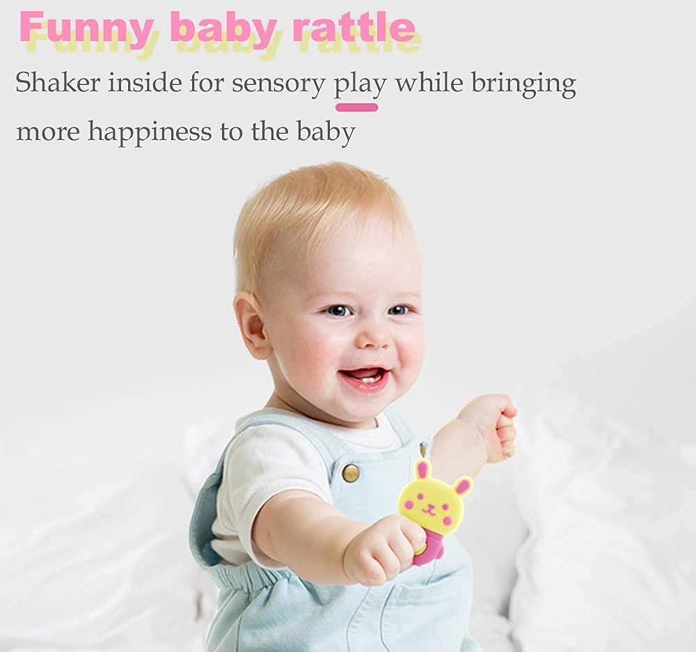 teething vibrating toy Caromolly Vibrating Teether Toy - Baby Teething Toys for Babies 0-12 Months  - BPA-Free Pink Bunny Teether for Sensory Exploration and Teething Relief |  Buy Now with Express International Delivery main image 0