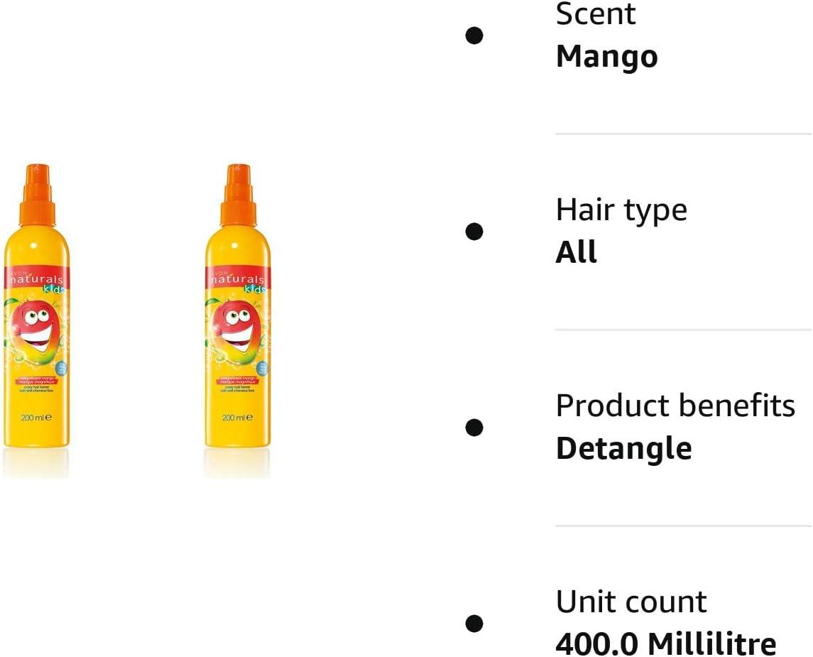 2 x Avon Naturals magnificent mango crazy hair tamer/detangler