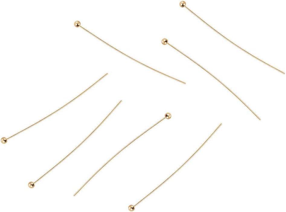 100PCS Copper Plated Ball Pins 22 Gauge -2 inches long- Earring