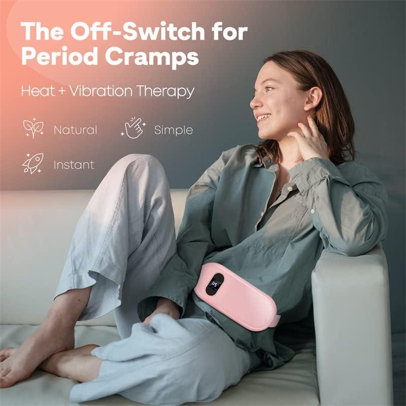 Heating Pads for Cramps-Electric Cordless Menstrual Heating Pad,Portable  Pink Period Cramp Simulator Machine,Best USB Battery Operated Heat Pads  with Massager for First Period Lower Back Pain Relief 