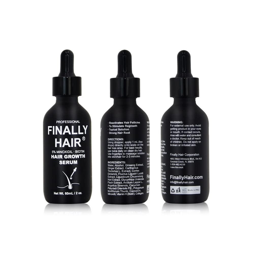 MINOXIDIL 5% Hair Growth Serum with Biotin & Collagen for Men - Hair ...