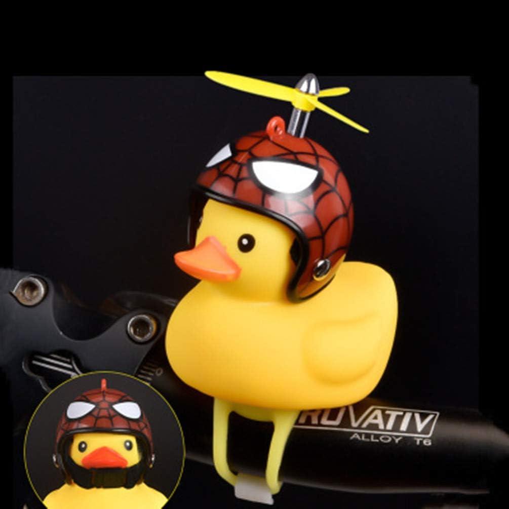 Creative Glow Duck Toys with Helmet for Bicycle Turbo Bell Lamp