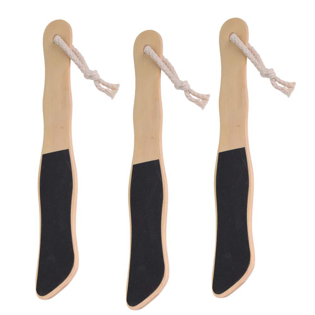 3Pcs Double Sided Foot Scraper - Exfoliating Wooden Handle Callus ...