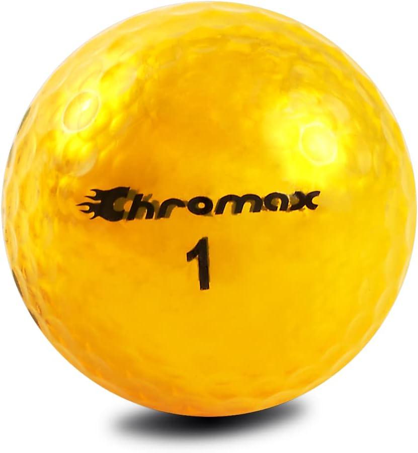 Chromax Metallic M5 Colored Golf Balls (3 Pack Tube) Gold