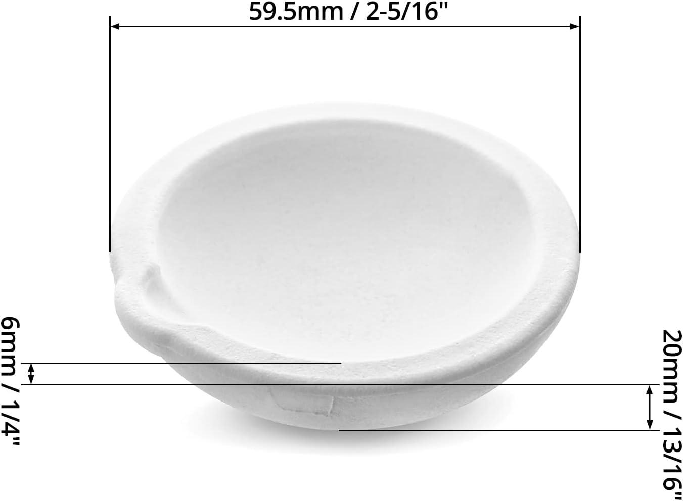 QWORK Ceramic Crucible Bowl, 4 Pcs Quartz Melting Dishes Pot for