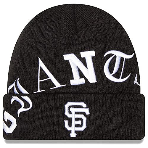 New Era SF San Francisco Giants Blackletter Old English Letter Script Cuff  Knit Beanie Hat