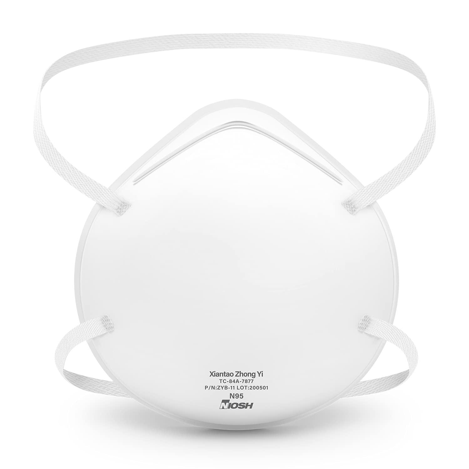 AMCREST N95 Mask Respirator (NIOSH) 20Pack ZYB11 Cup Style Safety