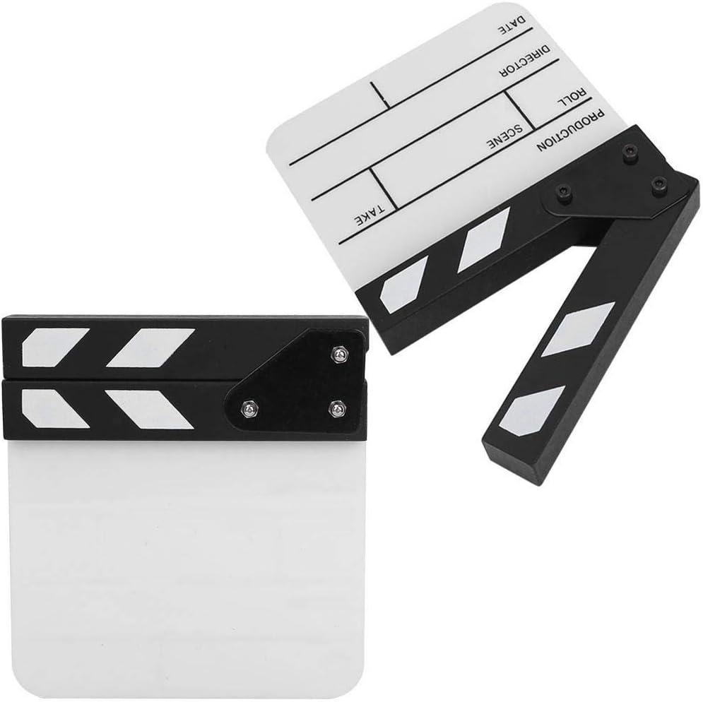 thumbnail image 2 of Flexzion Director Clapboard Film Movie Clapper Board Acrylic Plastic Dry Erase Stadio Camera Tv Video Cut Action Scene Slate Board 10x12 With Black White Sticks 2 of 10