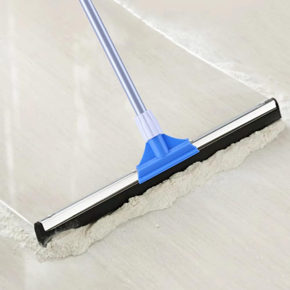 Floor Squeegee for Concrete Floor - 35 Squeegee Broom with Long Handle for  Tile Floor, Heavy Duty Foam Floor Water Wiper for Garage, Shower, Kitchen