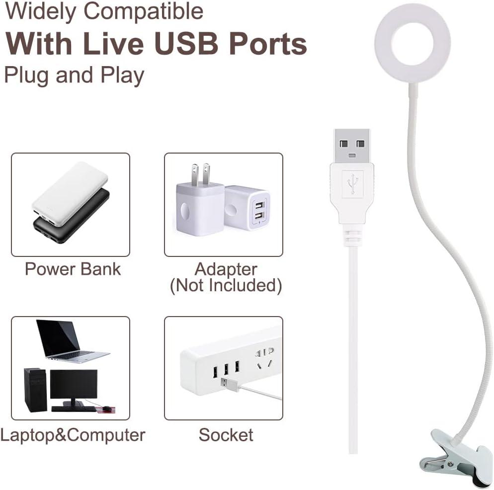Bekada LED Desk Light with Clamp for Video Conference, USB Reading Light Laptop Light for