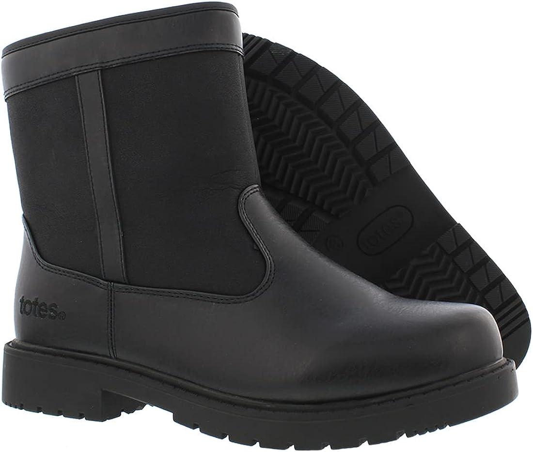 totes men's stadium waterproof faux fur lined snow boot