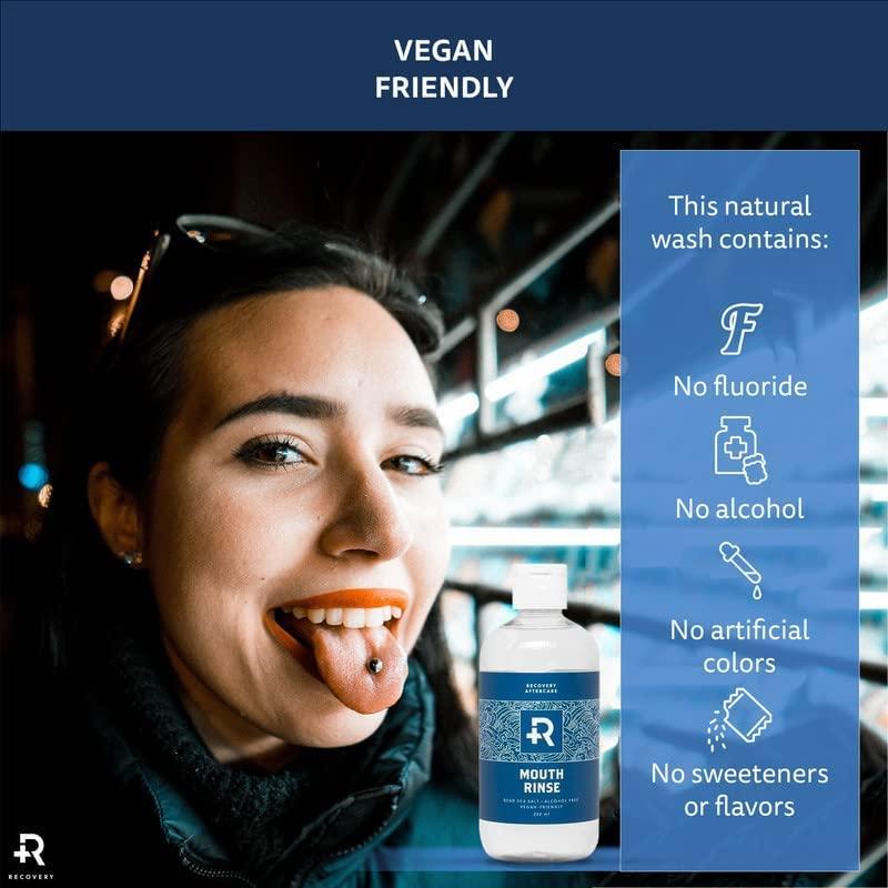Recovery Oral Piercing Aftercare Sea Salt Mouth Rinse Alcohol Free