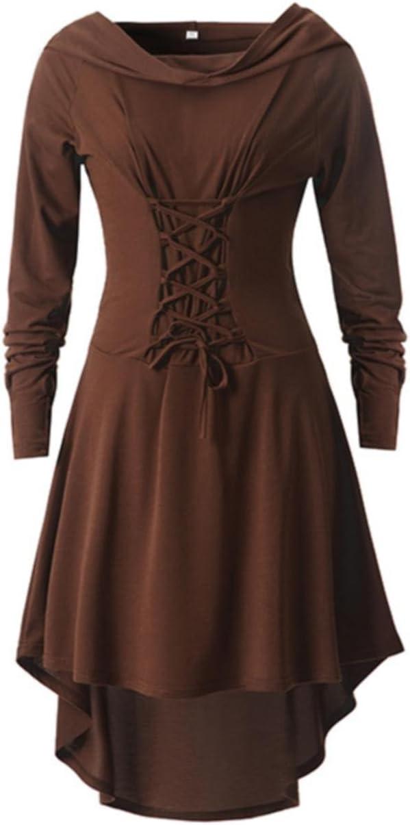 Gothic Clothes for Women plus Size Dress Dress Long Sleeved Hooded Strap Gothic  Dresses for Women (Brown L) Brown Large | Buy Now with Express  International Delivery | GoSupps.com