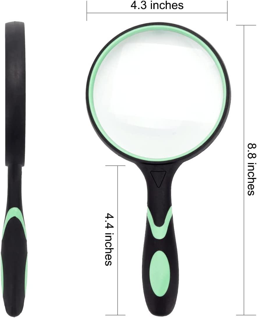 Large 10X Handheld Magnifying Glass for Seniors & Kids 100MM Real