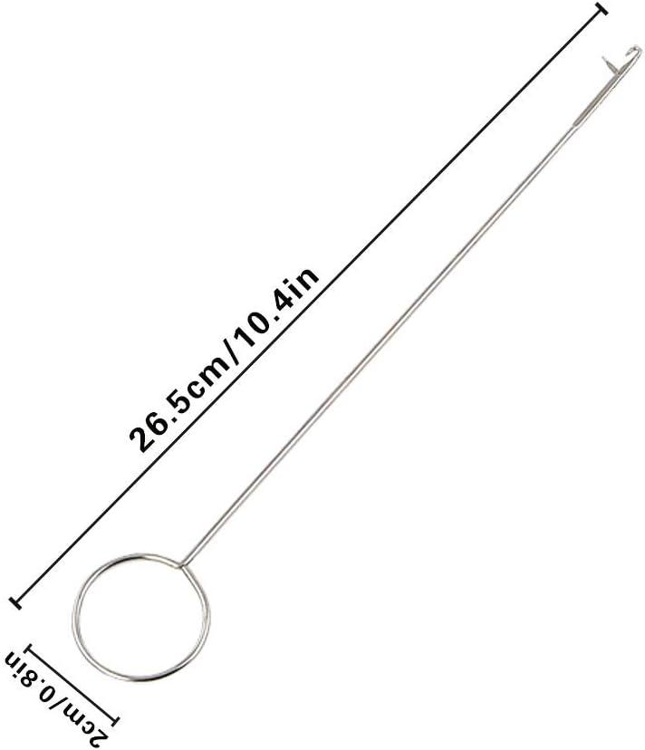 Needle Hook, 4 Pcs Stainless Steel Latch Hook Supplies, 2 Sizes Tongue  Crochet Tool, Sewing Loop Hook with Latch DIY AccessoriesBent Latch Crochet  (26.5cm, 16.5cm)