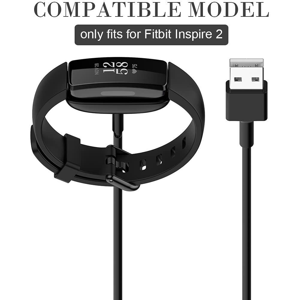 TIANLE Charger Compatible With Fitbit Inspire 2, Replacement Charging Cable Cord Accessory Compatible Fitbit Inspire 2 2 Pack 3 3ft 1m