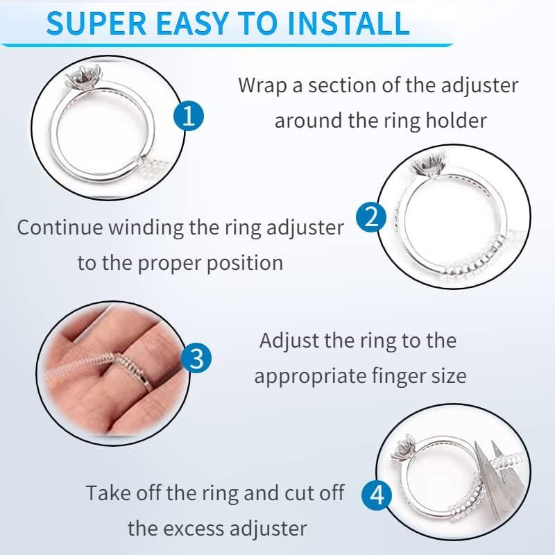 Ring Size Adjuster for Loose Rings - Invisible Spiral Transparent Silicone Ring  Guard Clip Jewelry Tightener Resizer Set for Making Jewelry Fitter, Sizer,  Guard, Spacer (8 Pack, 4 Sizes )