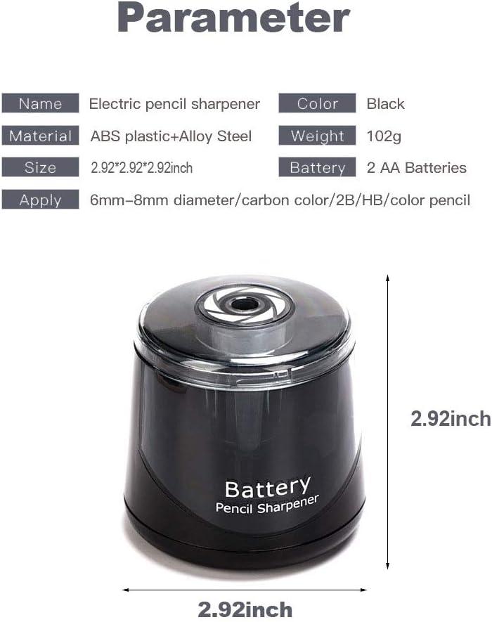 Pencil Sharpeners Electric Pencil Sharpener Battery Operated Pencil  Sharpener for Kids Artists Adults Automatic Sharpen for 2B/HB/Colored  Pencils Portable Pencil Sharpener for Classroom Office Home Black