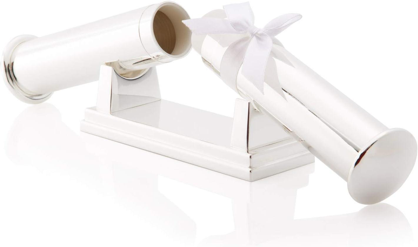 EIO Gifts Personalised Silver Plated Christening Certificate Holder