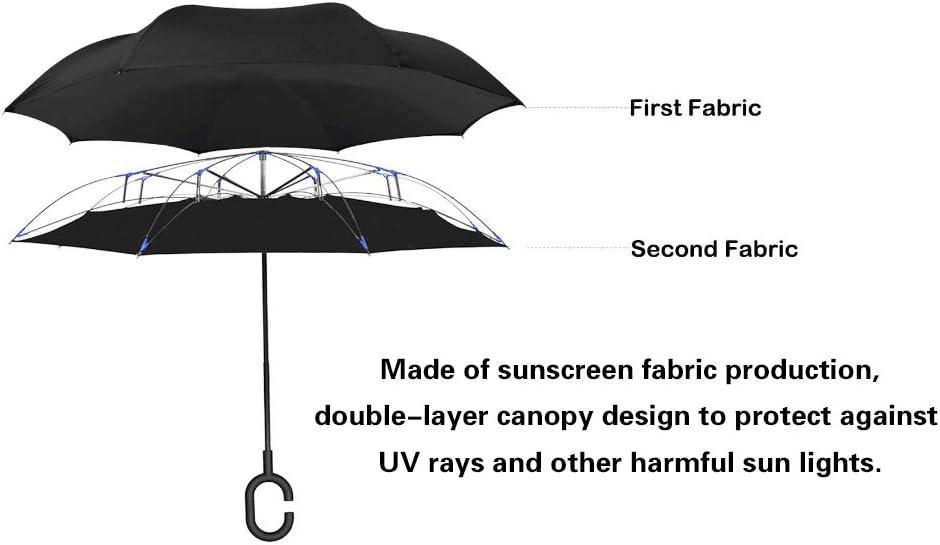 LLanxiry Umbrella,Inverted Reverse Upside Down Umbrellas with CShaped