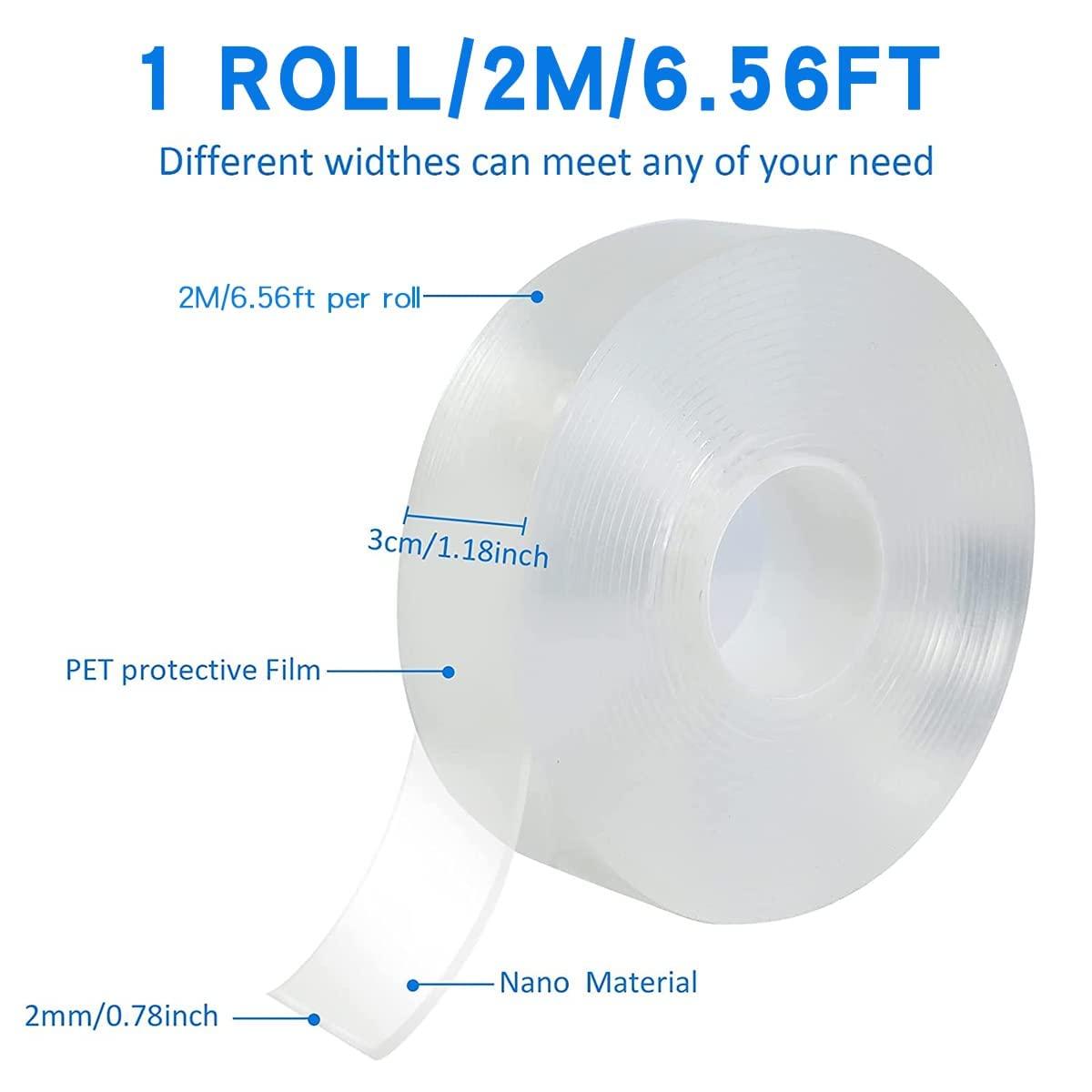 Hwato AUY Strong Double-Sided Tape Household Multi-Purpose Removable  Installation Tape Reusable Strong Wall Tape can be Used for Poster Carpet  Tape (6.56Foot-55)