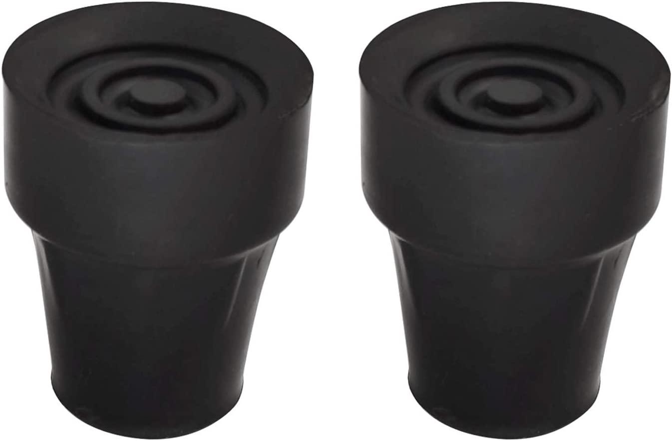 Replacement Cane Tips, 3/4 Inch, Black. 0.75 Inch (Pack of 2)