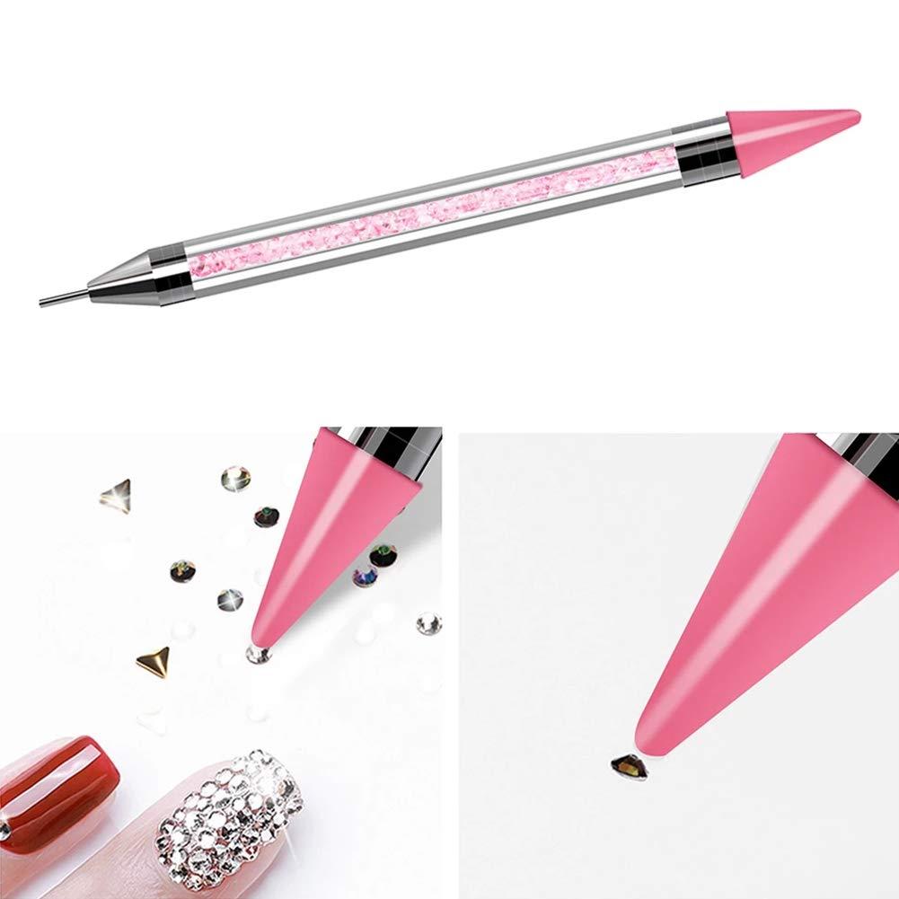 Rhinestone Picker Wax Pencil Pen, Double Head Pick up Applicator Tool for  Nail Studs, Gems, Crystal, Jewel, Diamond, Stones 