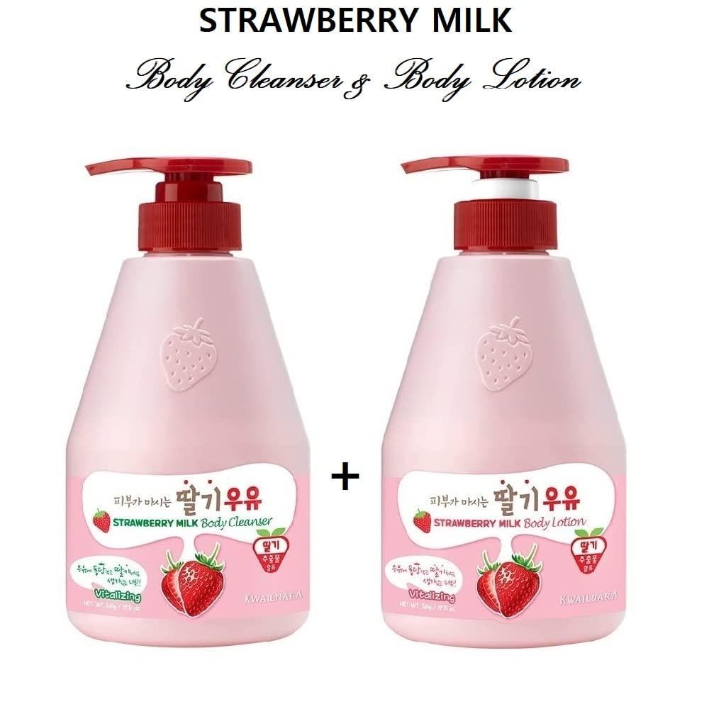 WELCOS KWAILNARA Strawberry Milk Body Cleanser & Lotion Set
