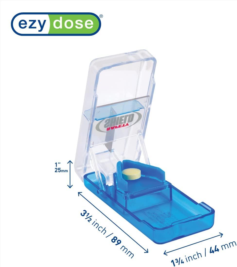 EZY DOSE Ezy Dose Pill Cutter with Safety Shield Safely Cut Pills and