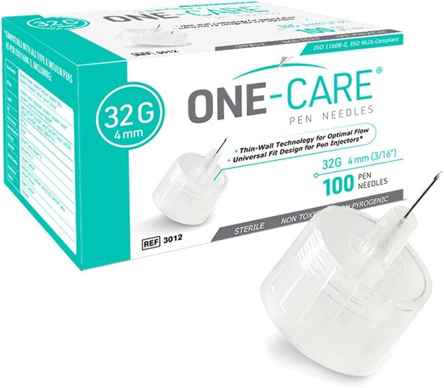 MediVena ONECARE Pen Needles 32G x 4 mm (5/32’’), 100/bx, UltraThin