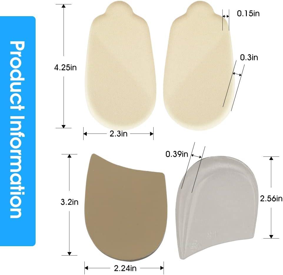Orthopedic Silicone Gel Heel Wedge Insoles - 2 Pairs | Foot Alignment ...