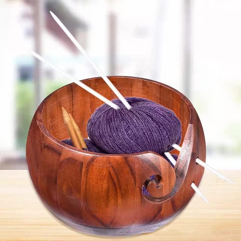 Handmade Yarn Bowl Large Wood Bowl for Knitting & Crocheting Yarn Storage  Bowl Yarn Organizer Perfect Gift for Knitting Lover 