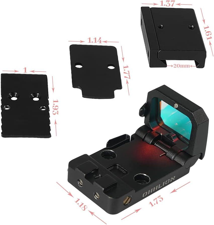 Micro Flip Up Reflex Red Dot Sight (RMR Pistol Cut) 3MOA Compact Red