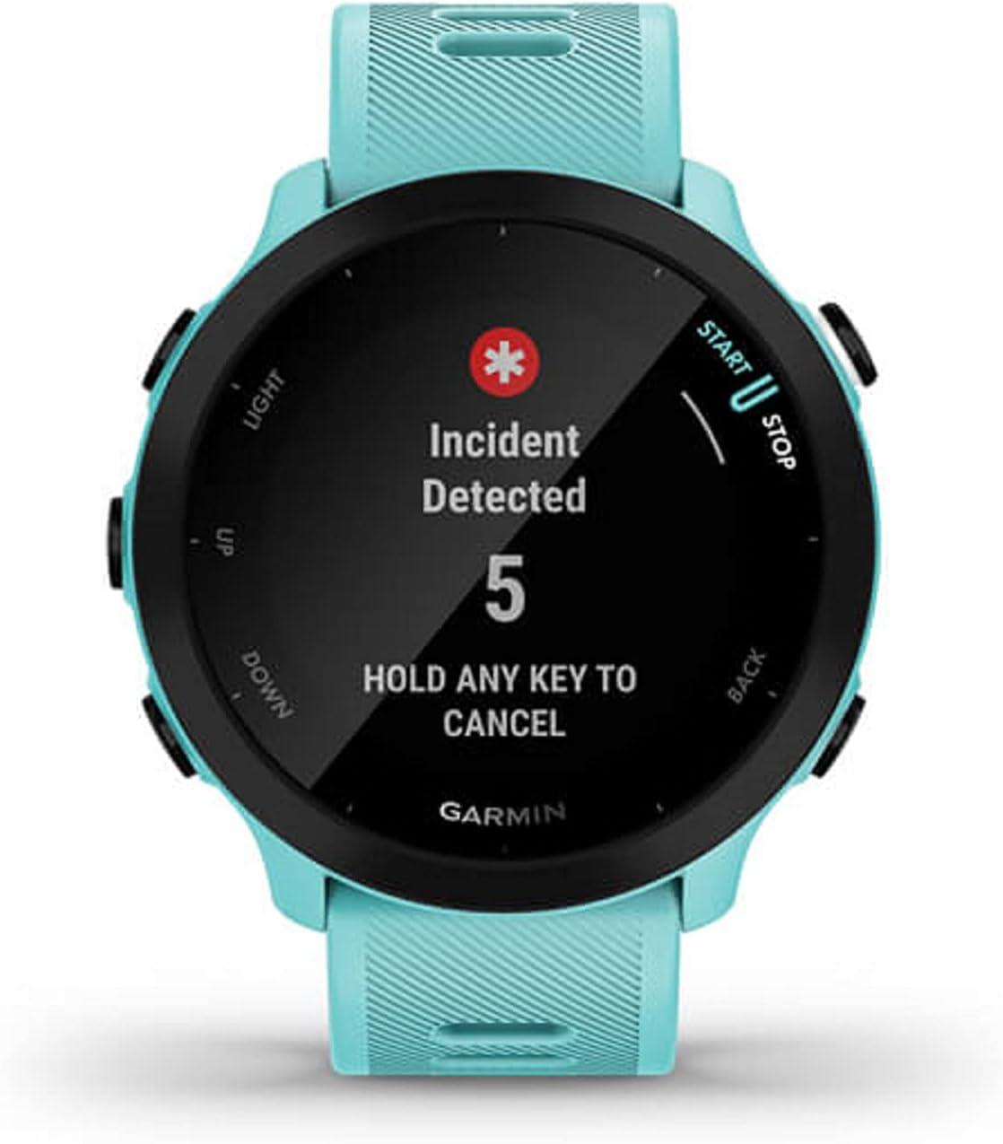 Garmin Forerunner 55, GPS Running Watch with Daily Suggested Workouts, Up  to 2 weeks of Battery Life, Aqua Aqua Watch